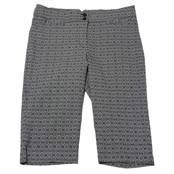 Soho Pants - Soho Black White Printed Capri Cropped Pants 12